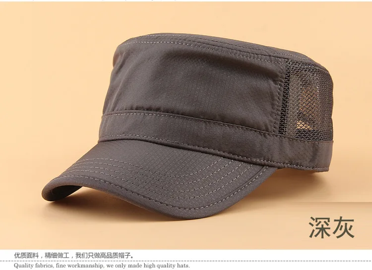 Сухая быстросохнущая полиэфирная тонкая армейская плоская шляпа для взрослых на открытом воздухе крутые солнцезащитные шапки большие кости для мужчин и женщин размер плюс, фатин военные кепки 55-62 см