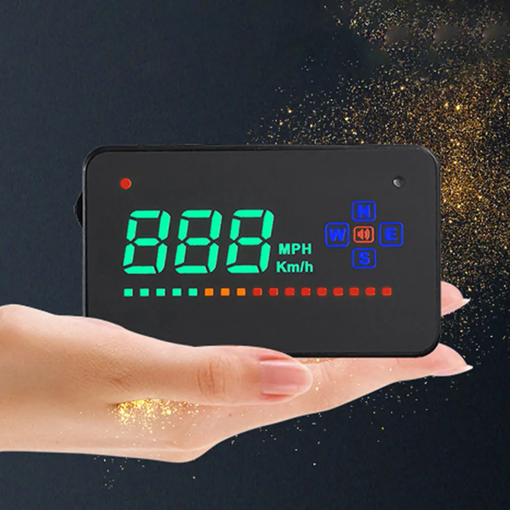 3,5 дюймов Автомобильный HUD Дисплей дисплей Скорость Сигнализация компас лобовое стекло проектор скорость метр HUD через gps спутниковые