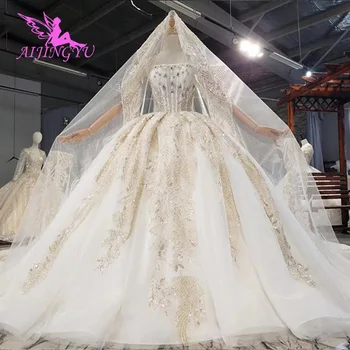 شراءAIJINGYU العباءات بالإضافة إلى قطار طويل الجنس إزالة تنورة خاصة فريدة من نوعها فساتين الزفاف الساخن