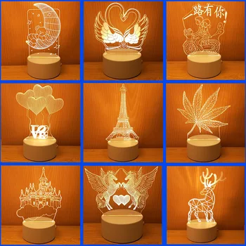 

Acrylic LED 3D Night Light 3D Illusion Table Lamp Bedroom Decor Nightlight Lamp Bedside for Kid Gift