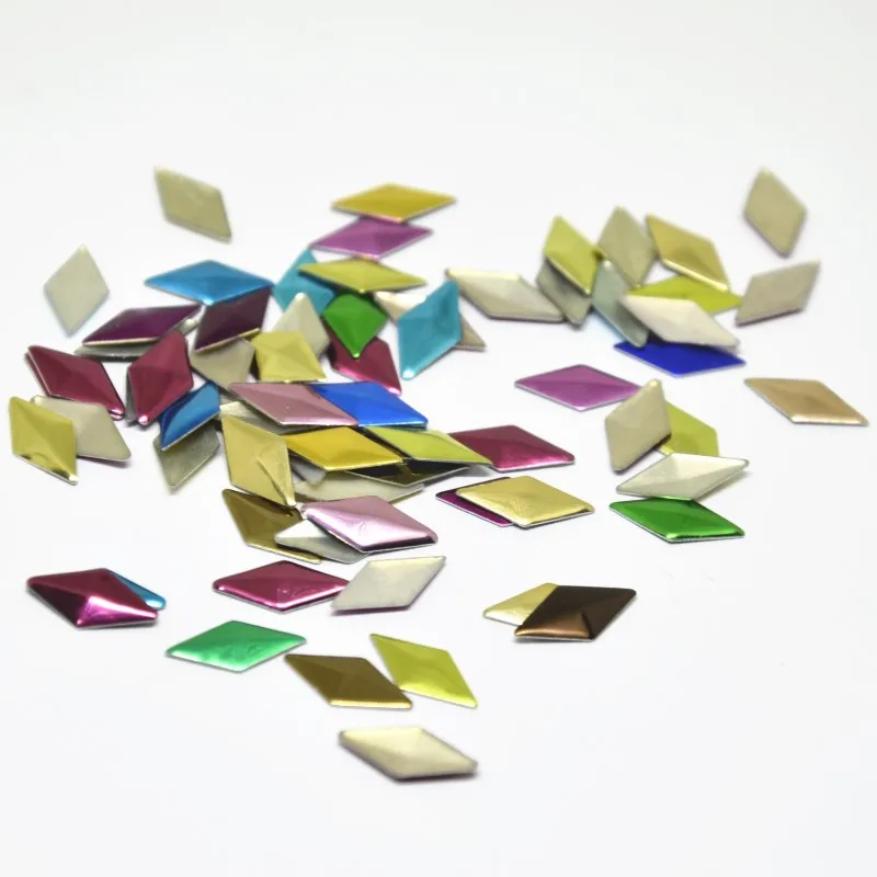 Стразы ромбовидной формы для горячей фиксации стразы с клеем металлические
