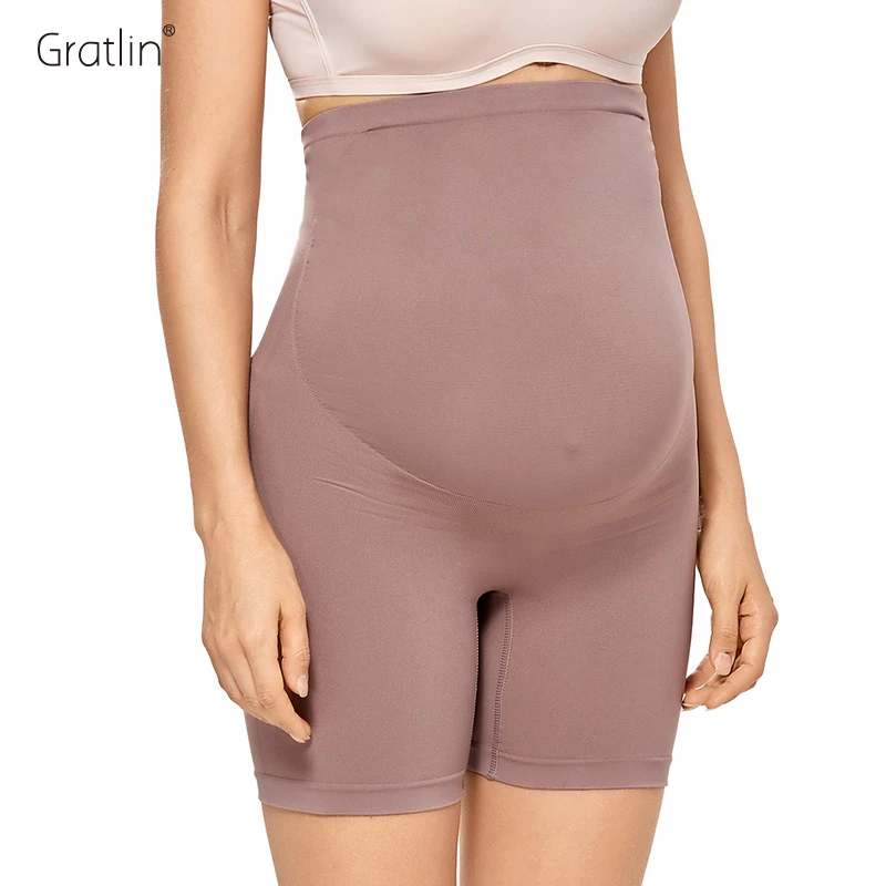 Gratlin Belly Support Pregnancy Shapewear Shorts Women's High Waist