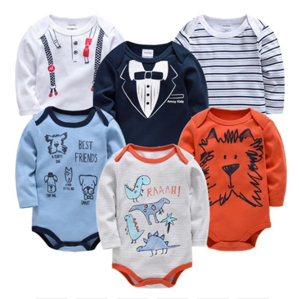 Kavkas/Новинка, боди для маленьких девочек, Roupas Bebe De, 6 шт., 3 предмета, хлопок, одежда для маленьких мальчиков и девочек, боди для новорожденных, одежда для детей 0-3 месяцев - Цвет: HY207031