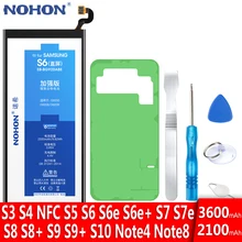 NOHON Battery For Samsung Galaxy S5 S6 S7 S8 S9 S10 S3 S4 NFC S7 S6 Edge S8 S9 Plus Note 4 8 G950F G930F G920F G925F Bateria