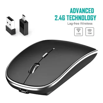 

Classic Texture Gaming Supplies Products 2.4GHz Wireless Mouse Silent Optical Mice with USB Receiver + USB Type C Adapter New