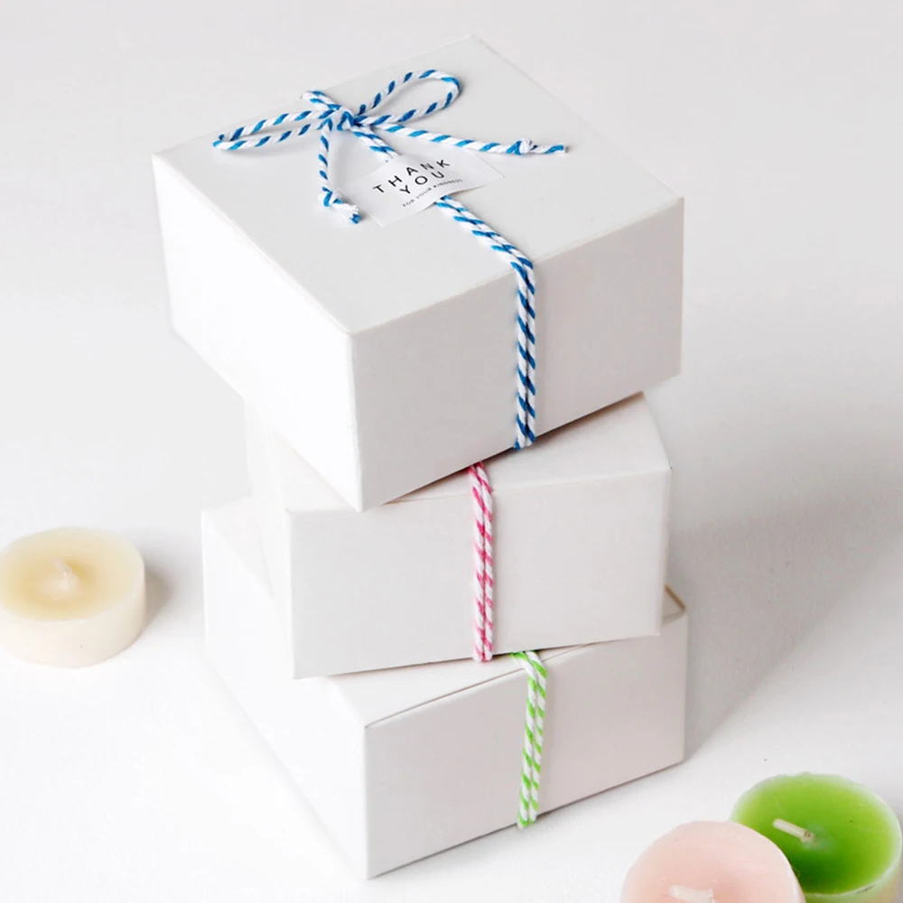 DIY Twisted Cords Gift Packaging Accessories Packing Decor Wedding Party Packaging Double Color Cotton Bakers Twine Rope 18m