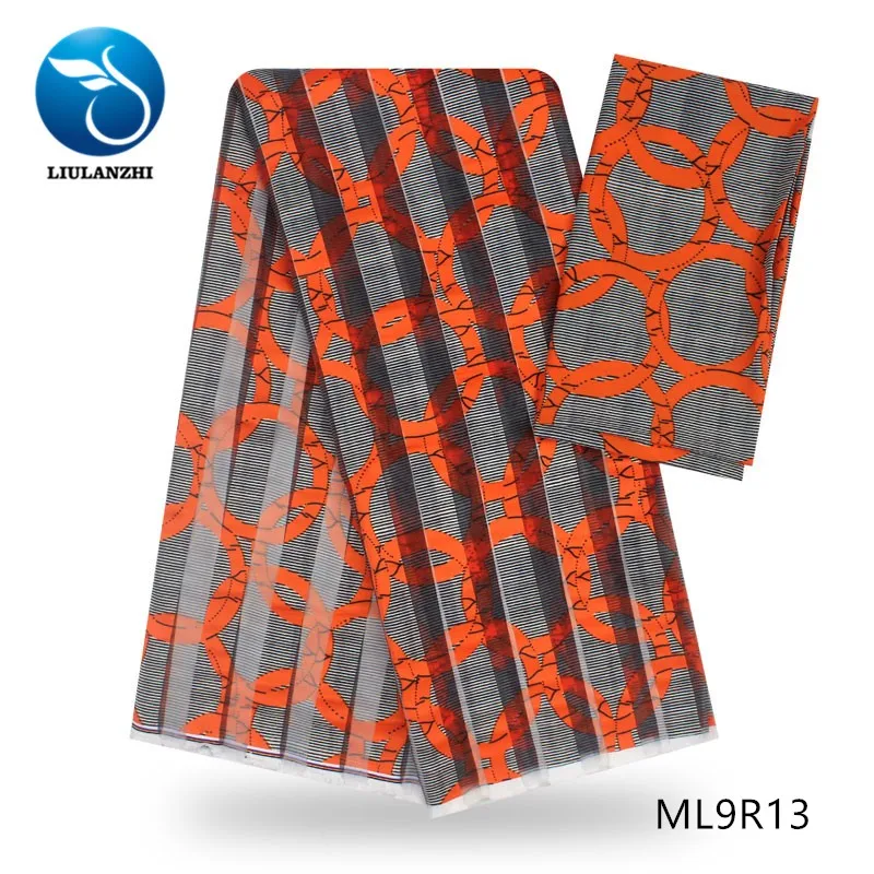 LIULANZHI ленты 4 ярдов ткань Африканский tissu органзы печати Анкара+ шарф 2 ярдов вечерние платья Швейные ML9R12-33