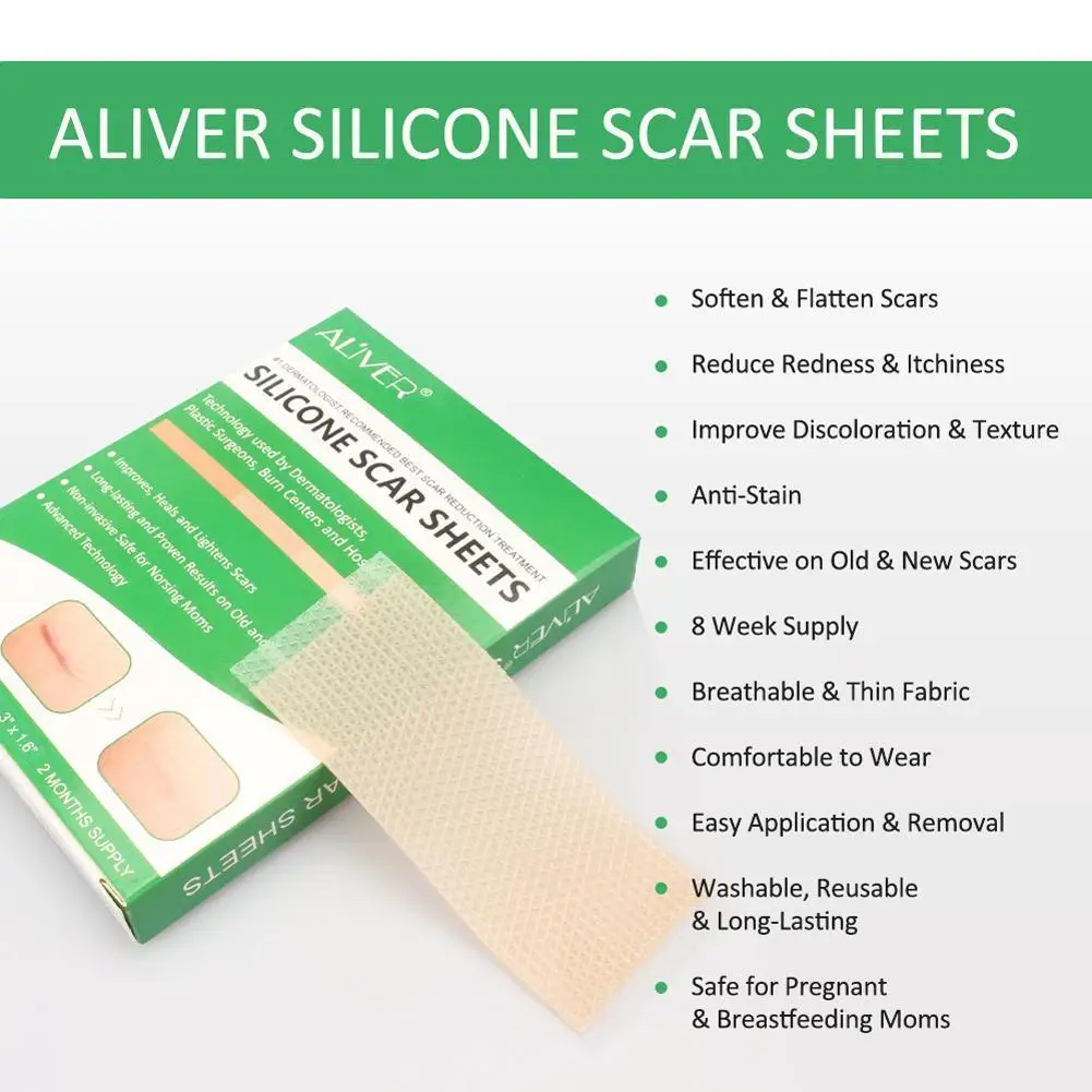 Aliver Medical Silicone Gel Strips Patch Scar Away Tape Treatment