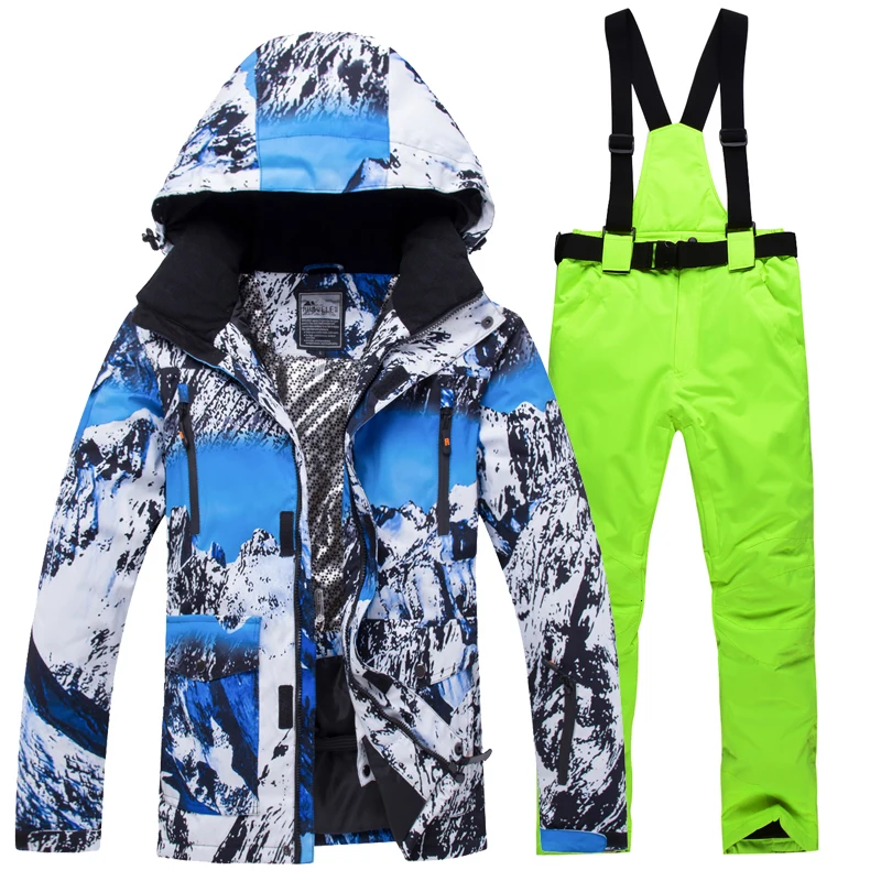 Новинка, зимний лыжный костюм для мужчин, теплый, ветрозащитный, водонепроницаемый, для спорта на открытом воздухе, зимние куртки и штаны, мужской лыжный костюм, мужская куртка для сноуборда
