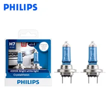 Philips H7 12V 55W Crystal Vision 4300K яркий белый светильник, галогенные лампы, автомобильный головной светильник, стильный вид, устойчивый к ультрафиолетовому излучению 12972 CVSM, пара
