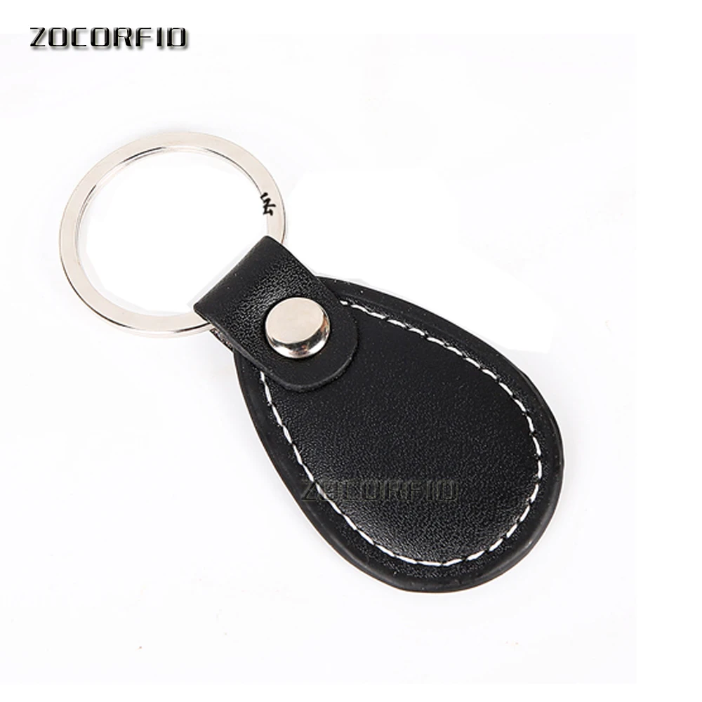 black 125 кГц EM4100 кожа брелоки контроля доступа okey тег - Цвет: black