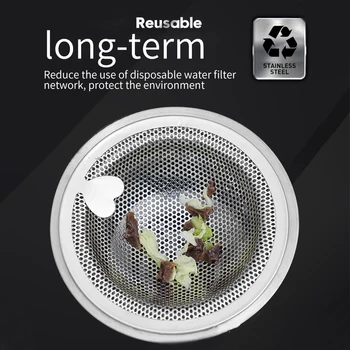 

2pcs Fine Mesh Food Filter Catcher Anti Clogging Sink Drain Home Kitchen Bathroom Universal Stainless Steel Strainer Waste
