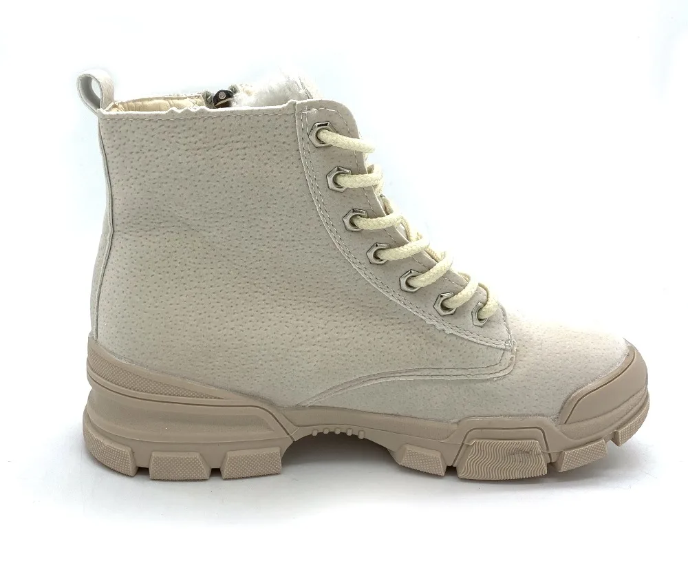 Women Thick Bottom Snow Boots Lace Up Boots Female Ankle Military Double Zipper Brand Winter Warm Platform Heel Shoes g510
