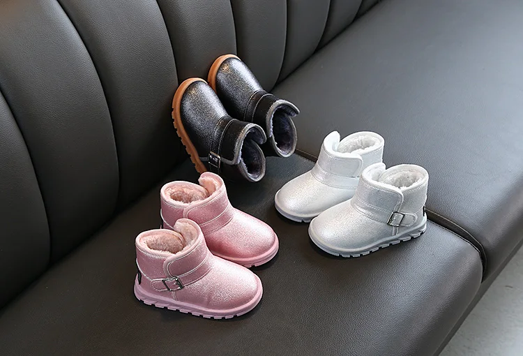 Children Boots Snow Shoes In Winter Warm Short Boots Kids Boys girls Non-slip Snow Boots Soft Plus Velve SYY077