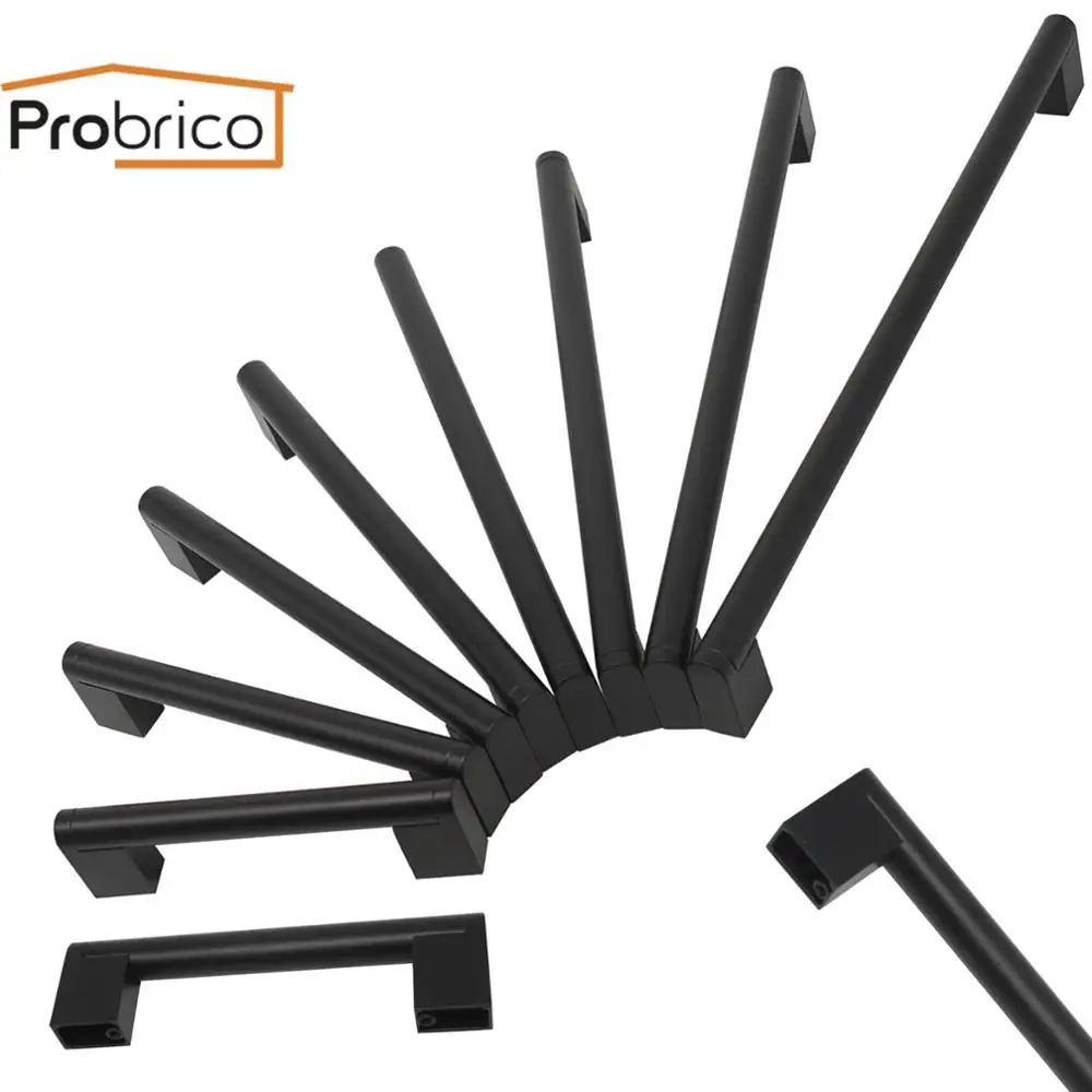 Probrico Ø14 мм ручки для шкафа босс бар ручки для ящика Дверная ручка для шкафа тянет для мебельной фурнитуры 50-320 мм