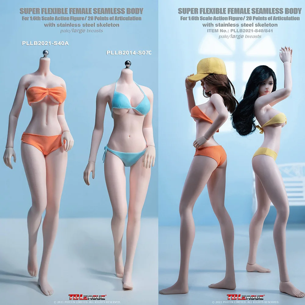 

In Stock TBL PLLB2021-S40 S41 1/6 Scale Sexy Super Flexible Long Legs Big Breasts Narrow Shoulders Pale Skin 12 inches Body