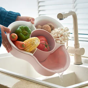 

Household Hot Pot Washing Basket Kitchen Fruit And Vegetable Storage Tray Tableware Storage Basket Fruit Vegetables Basin 2020