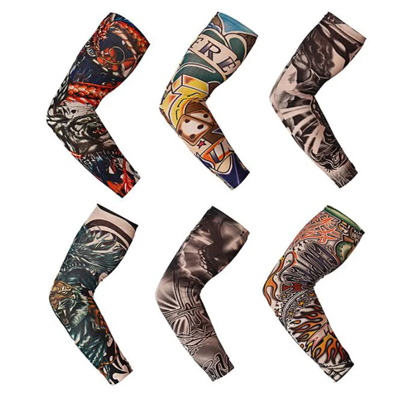 

Breathable 3D Tattoo UV Protection Arm Sleeve Sun Protective Covers Quick Dry Summer Cooling Sleeves Temporary Tattoo Sleeve