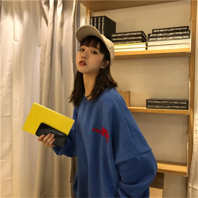 Harajuku/японская Женская толстовка с капюшоном; забавные корейские Топы; женская и мужская одежда; пуловер с длинными рукавами; Свободный джемпер; толстовка с капюшоном для девочек