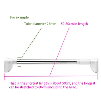 

Retractable Stainless Steel Curtain Hanger Rod Bracket Clothesline Pole Curtain Drape Rod Shower Curtain Rod For Home