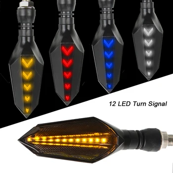 

4Pcs Flashing Motorcycle LED Turn Signal Light High quality 12 Led Indicator Light Dual Color Blue&Amber Blinker Light