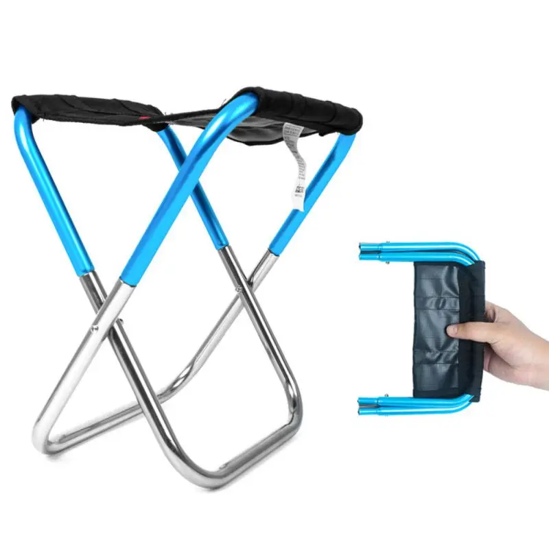 

High Quality Outdoor folding chair simple folding mini stool portable camping fishing train stool Aluminium alloy folding stool
