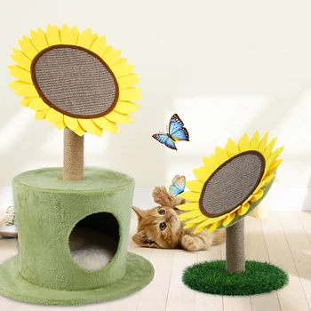 

Creative Sisal Kitten Scratch Board Charming Flower Shaped DIY Removable Cat Scratcher Toy Home Pet Supplies