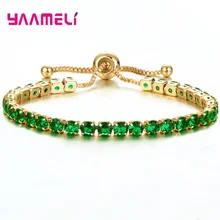 Оригинальные 925 пробы серебряные украшения для женщин девочек Подарки на день рождения регулируемые теннисные браслеты декор для свадьбы и Помолвки