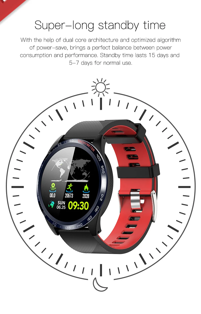 FocuSmart W4 Смарт-часы для мужчин 1,3 дюймов водонепроницаемые спортивные умные часы монитор сердечного ритма кровяное давление часы для IOS Andriod