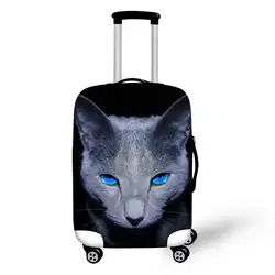 Русский синий кот эластичный водонепроницаемый багажный Чехол Дорожный чемодан пылезащитный чехол для 18-32 дюймов Чехлы животные багаж