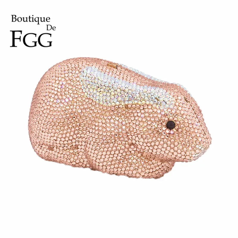 Женская сумка-мессенджер Boutique De FGG с кристаллами цвета шампанского кроликом и |