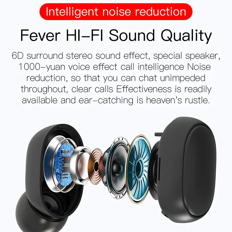 E6S TWS беспроводные наушники Bluetooth 5,0 наушники 6D стерео для iPhone huawei samsung