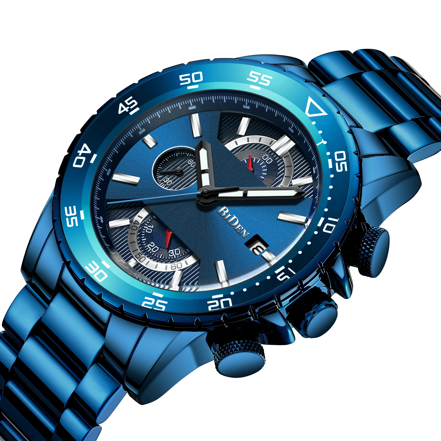Man Watch Montre Homme BIDEN Quartz Watch Gents Wristwatch Mens Gifts Military Watch Blue Waterproof Stainless Steel Band 0150 Man Watch Montre Homme BIDEN Quartz Watch Gents Wristwatch Mens Gifts Military Watch Blue Waterproof Stainless Steel Band 0150