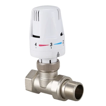 

3/4Inch Brass Thermostatic Radiator Valve Straight Type DN20 Automatic Temperature Control Valve Floor Heating