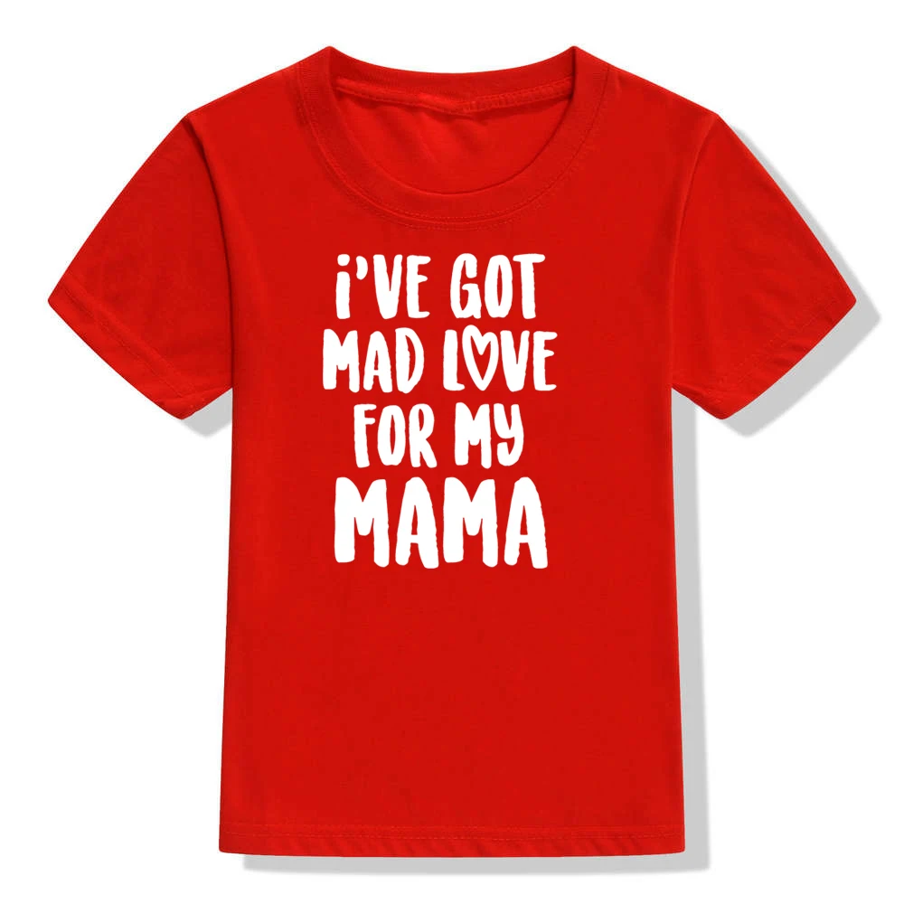 Забавная детская футболка с надписью «I 've Got Mad Love for My Mama» модная футболка с короткими рукавами для маленьких мальчиков Повседневные детские футболки с надписями