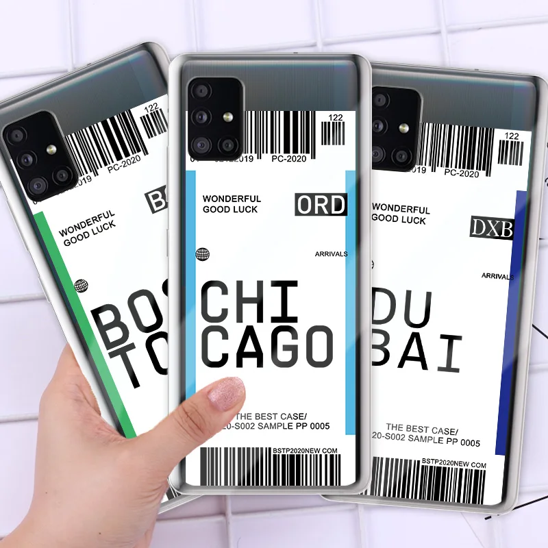 Мягкий чехол для Galaxy A71 A70 A30 A40 A10 A20 A20e A10e с рисунком билета на самолете Samsung A51 A50 |