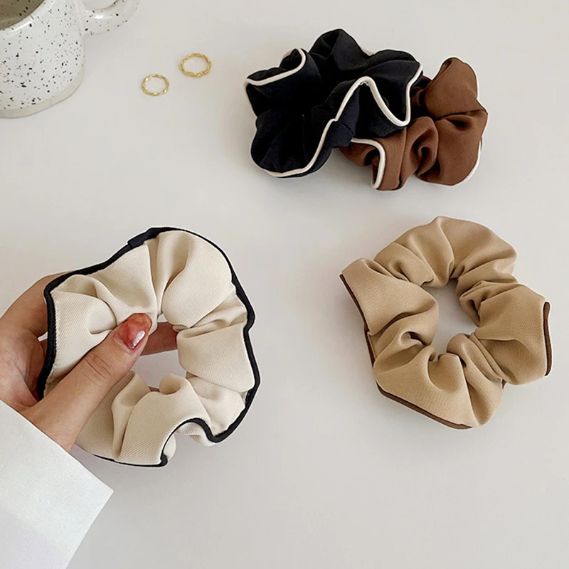 best hair clips Elegant Black White Hair Scrunchies Simple Hair Band Women Girls Ponytail Holder Hair Rubber Bands Hair Ties Hair Accessories hair bows for women