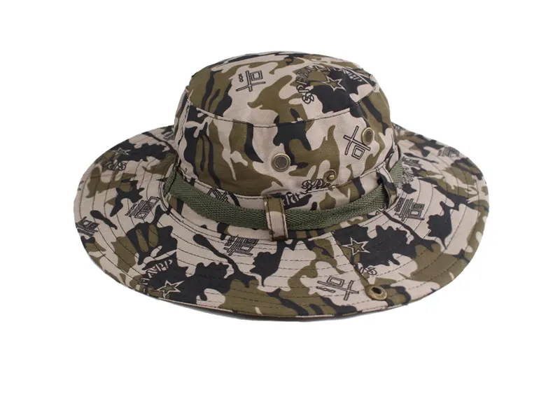 Fashion Camouflage Men's Sun Hats For Men Floppy Straw Summer Hats Women Beach Panama Wide Brim Fishing Airsoft Sniper Sun Cap