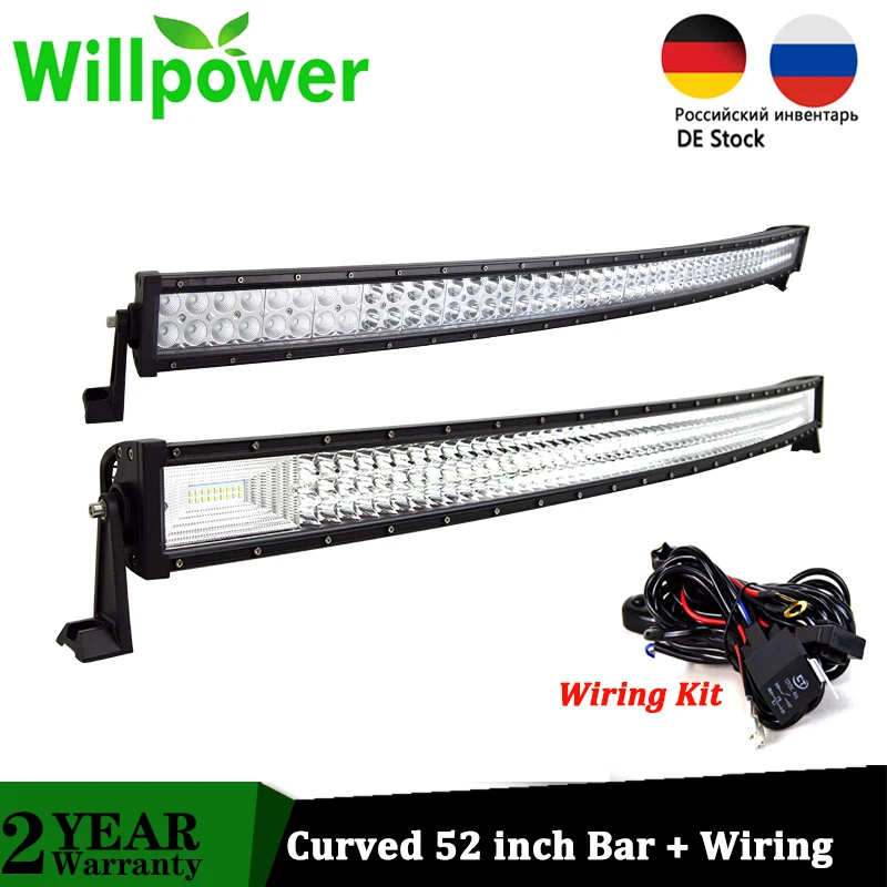 

Willpower 52" Curved Led Light Bar COMBO 52 inch 300W 675W Driving Offroad Car Truck 4x4 SUV ATV 12V 24V