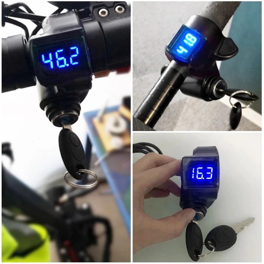 LCD Display Panel Voltage Waterproof Wire With Power Switch Key For Electric Scooter Bike E-Bike Tricycle Vehicle Universal Part | Спорт и