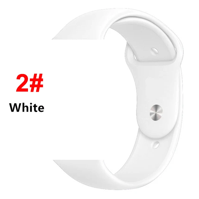 2 white Спортивный мягкий силиконовый ремешок для Apple Watch, ремешок 44 мм, 40 мм, серия 5, 4, браслет для часов iWatch, ремешок 38 мм, 42 мм, 3, 2, 1, аксессуары - Цвет ремешка: 2 white