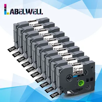 

Labelwell 10pcs tze 335 printer ribbon replace for Brother P touch printer p-touch label tape tze-335 tze335 12mm White on Black