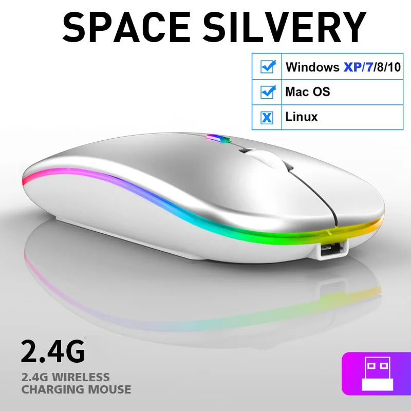 RGB 2.4G Wireless Mouse Bluetooth Mouse Gamer Rechargeable Computer Mouse Wireless USB Ergonomic Mause Silent Mice For Laptop PC 