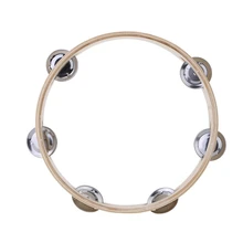 Детские ручные деревянные безголовые бубны колокольчик с металлическими однорядными джинглями и качество дерева детские образовательные музыкальные ударные