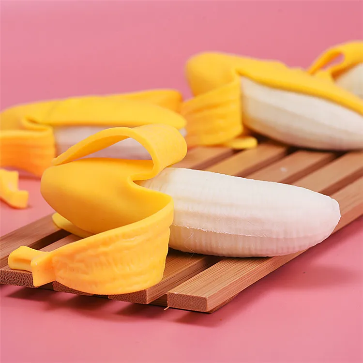 Сжимаемые игрушки мягкое эластичное пластиковое Банан мягкий Ленивец Получить долгий рост Красочные декомпрессии подарки Детские игрушки