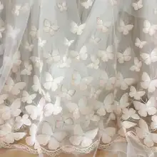 1 ярд бледно-розовая кружевная бабочка из ткани с прозрачными пайетками для свадебного платья мягкий белый тюль вышивка кружевная ткань для двора