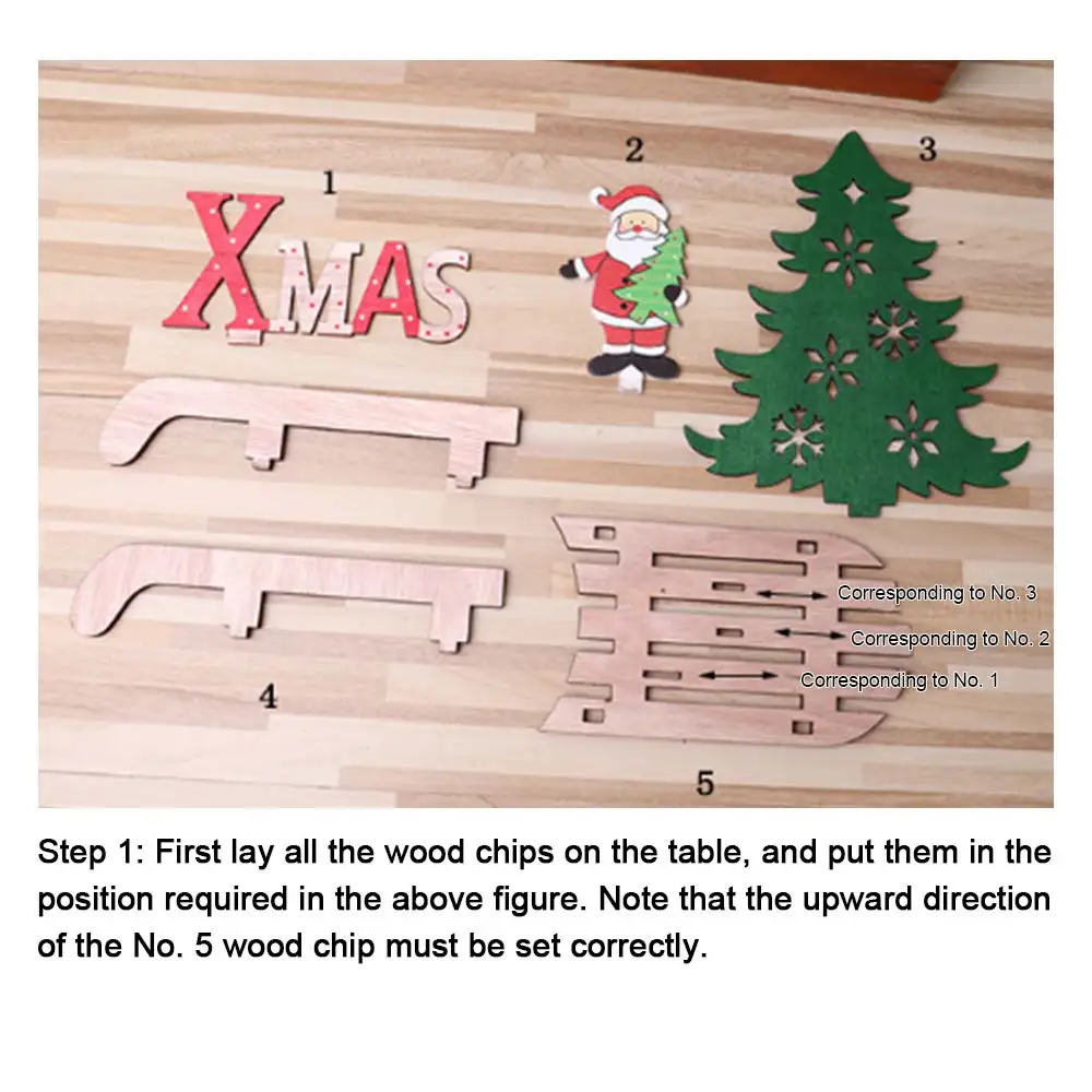DIY Material Package Wood Christmas DIY Christmas Tree Christmas Decorations Santa Claus Entertainment Gift Manual Product