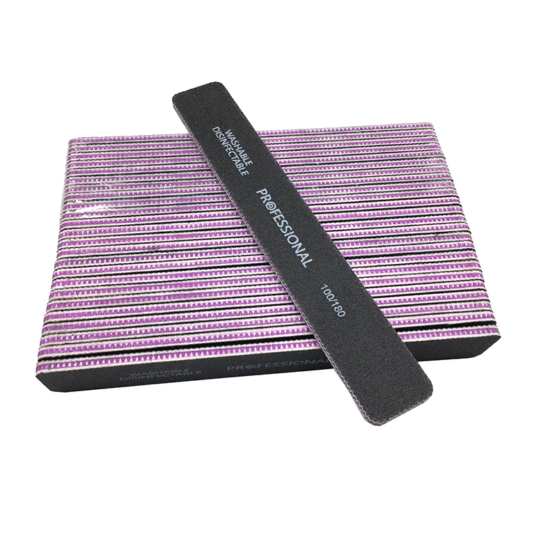 

50Pcs 100/180 Black Nail Art Styling Tools Sanding Nail File Buffer For Salon Manicure UV Gel Polisher Nail Files Polish Tool