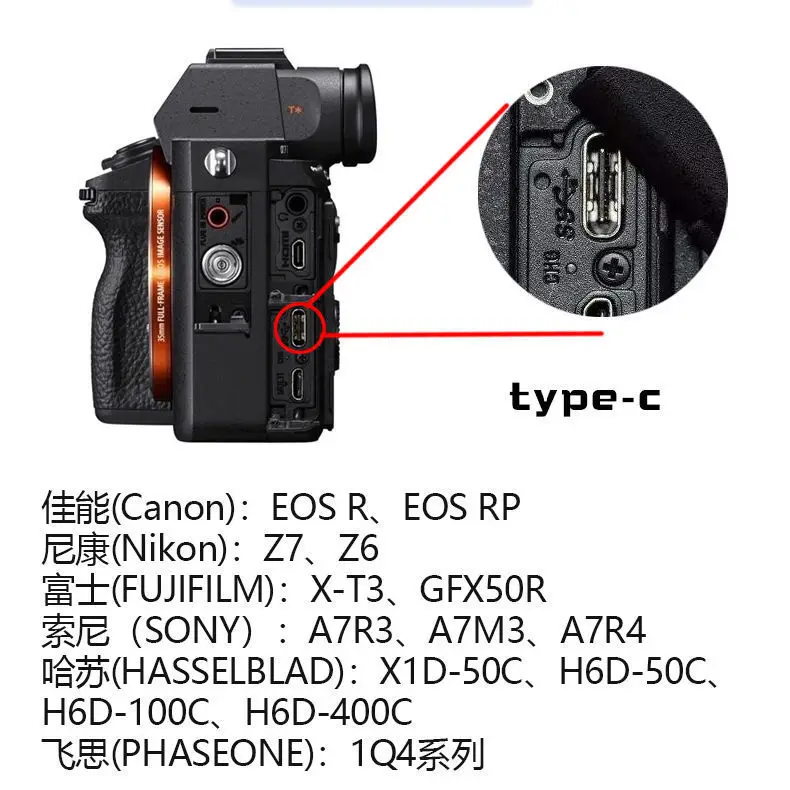 Camera Tether Cable Usb C Tethered Shooting Line Cannon Camera