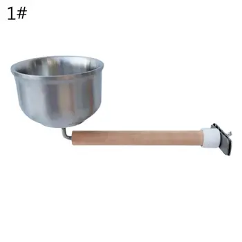 

Bird Feeding Cups Parrots Perch Stainless Steel Food Bowl Water Dish with Clamp 425D